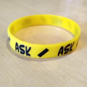 Yellow silicone "Ask" consentband