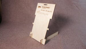 Consentbands display stand in Position 1 (slightly leaning)